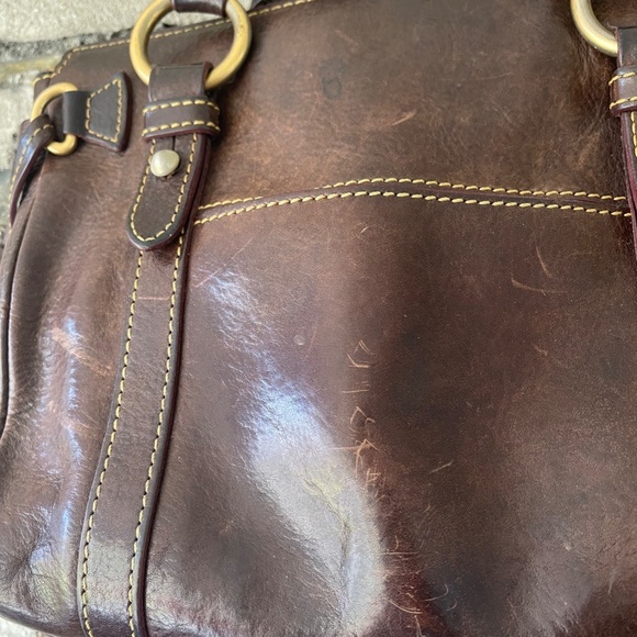 Dooney & Bourke Dark Brown Leather Florentine Tassel Handbag - Picture 6 of 13